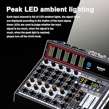 Amazon | BOMGEプロミキサー6チャンネルミキサーコンソール、99 DSP